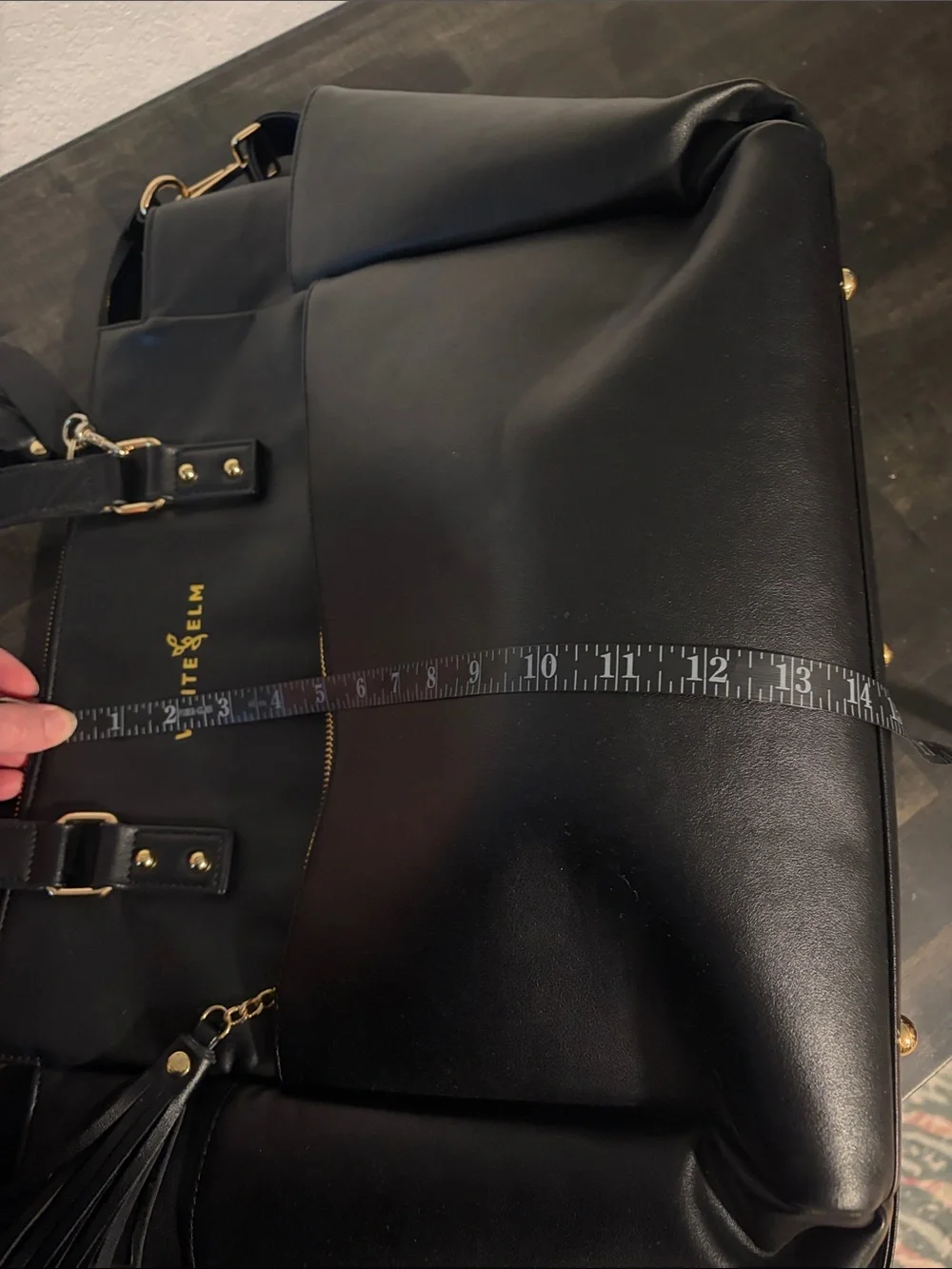 White Elm Black & Gold Gemini Convertible Backpack Tote Teacher Mom Travel
